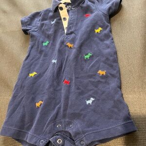 Little Me Blue Baby Outfit with White Accents